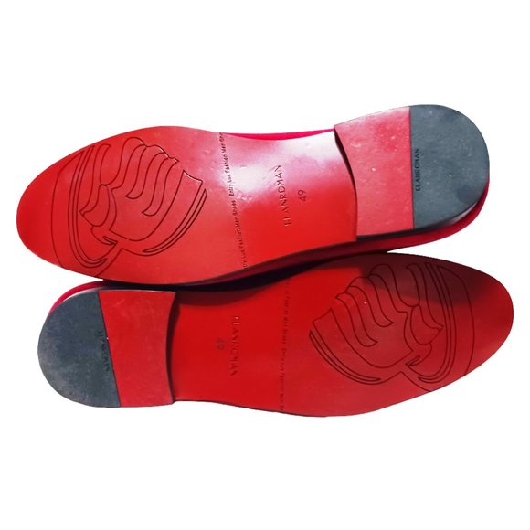 ELANROMAN Men RED Velvet Loafers Embroidered 1.0 and party shoes Size - Picture 7 of 9
